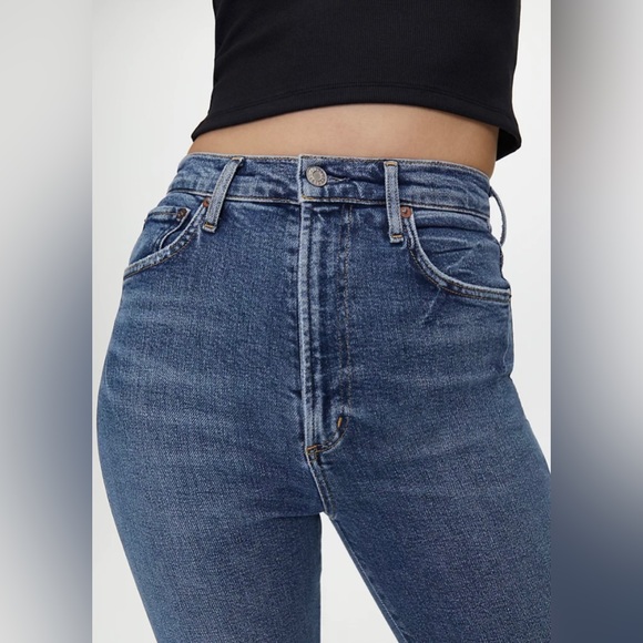 Be long & lean! Agolde Pinch Waist Ultra High-Rise Skinny Jeans. - Picture 4 of 7